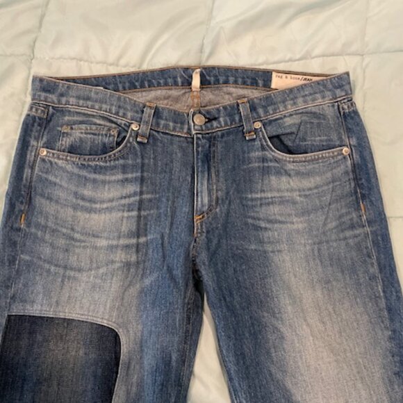 LAST PRICE Rag & Bone Dre Low Rise Slim Boyfriend Distressed Size 30 Blue Denim - Picture 4 of 16